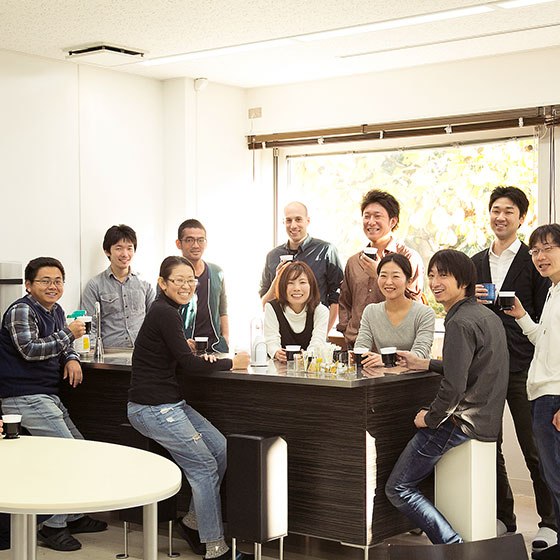 Researchers gather at a tea time
